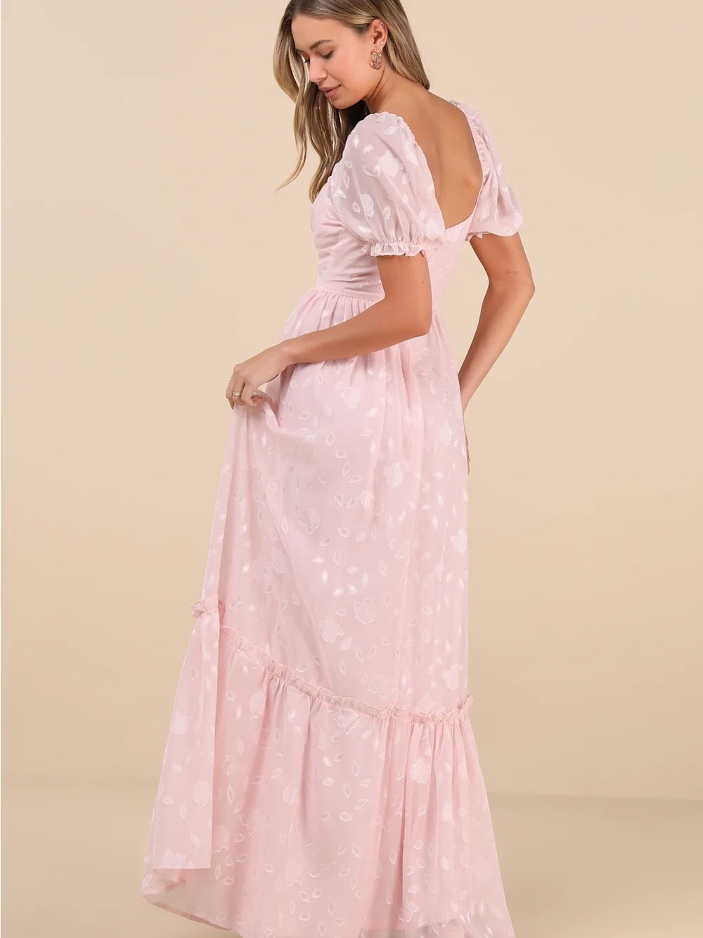 NWT Lulu's Phenomenal Sweetness Pink Floral Burnout Bustier Maxi Dress - Picture 2 of 10